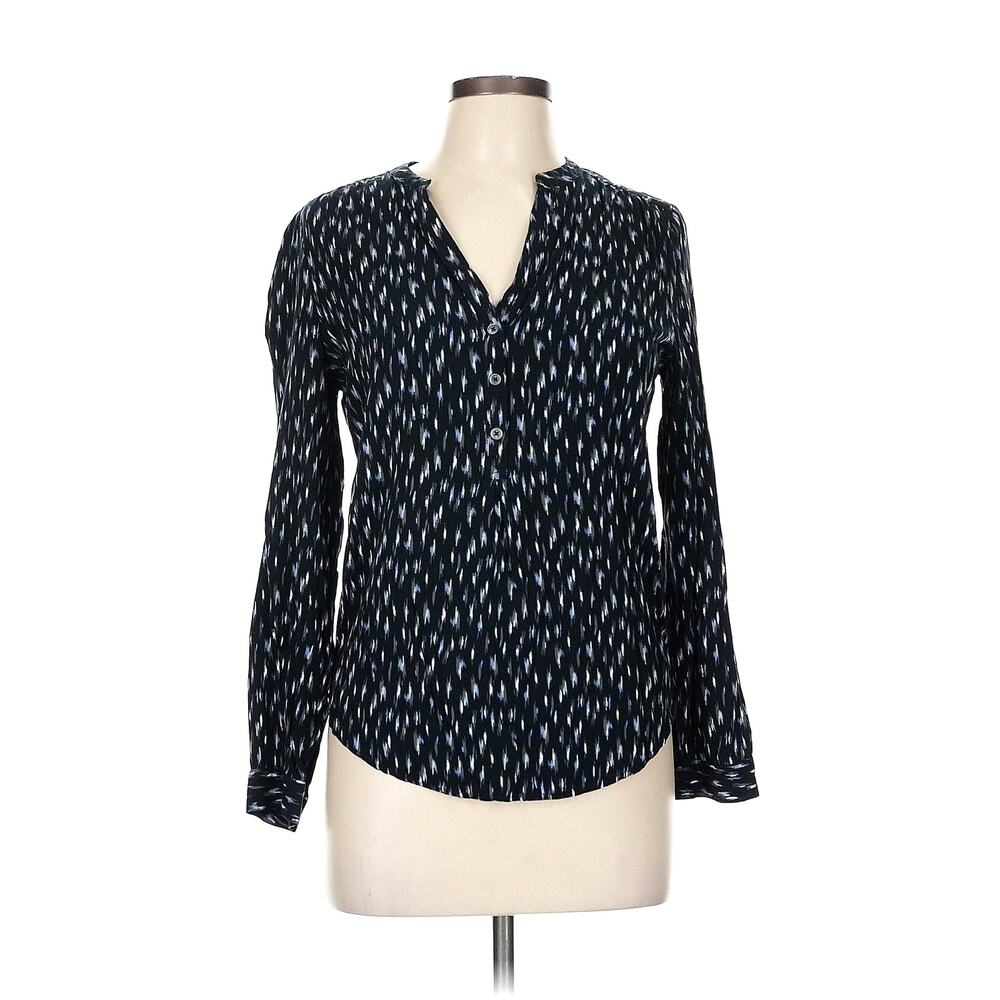 Soft Joie Black, Gray & Blue Long Sleeve Tunic Top Women's Size L